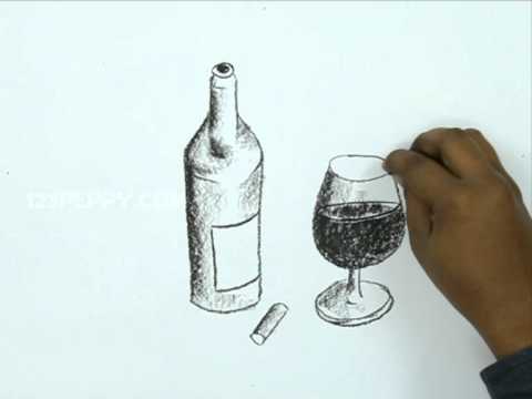 480x360 How To Draw A Wine Bottle - Drawing Wine