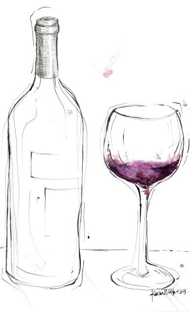 388x636 Wine Bottle Glass Art Drawing - Drawing Wine