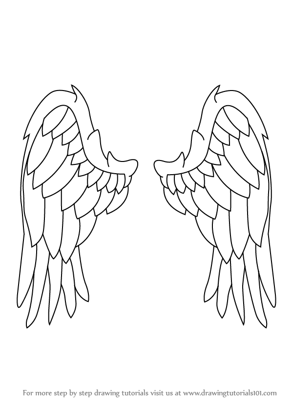598x844 Learn How To Draw Angel Wings - Drawing Wings Tutorial