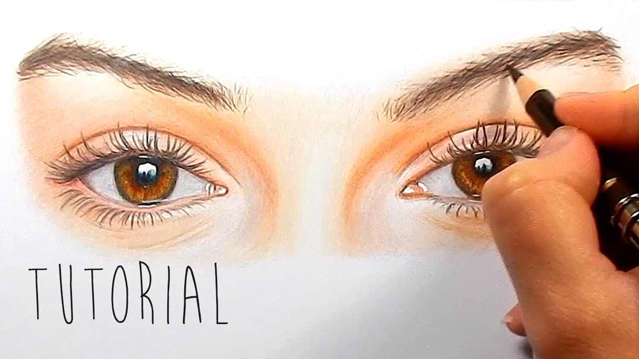 1280x720 tutorial how to draw, color realistic eyes with colored pencils - Drawing With Colored Pencils Youtube