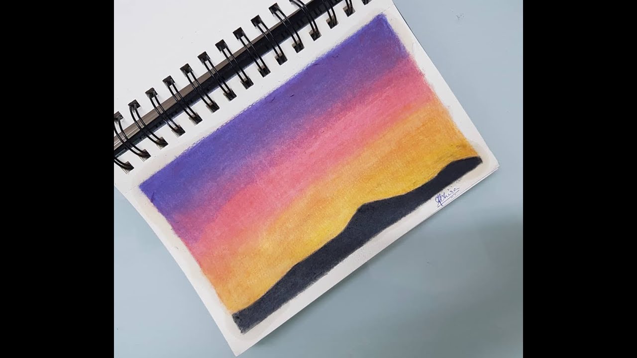 1280x720 drawing sunset using colored pencils - Drawing With Colored Pencils Youtube