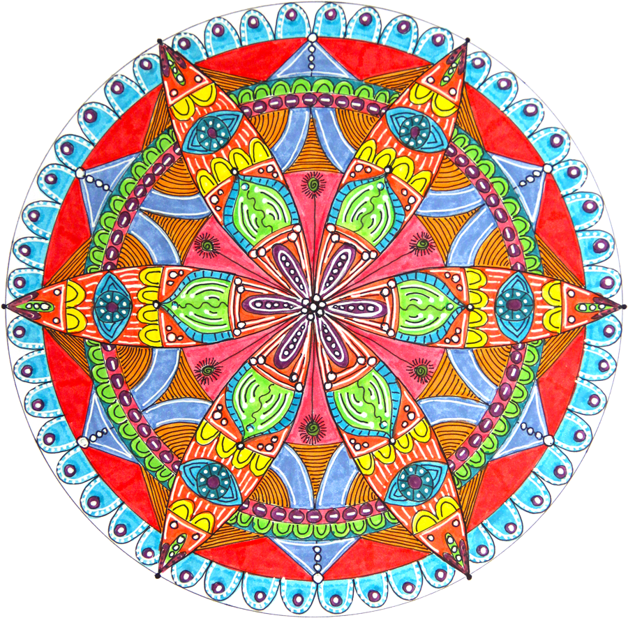 900x886 How To Draw A Mandala With A Compass - Drawing With Compass