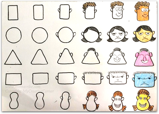 520x375 Drawings Ideas For Kids Using Numbers, Alphabets And Shapes - Drawing With Shapes
