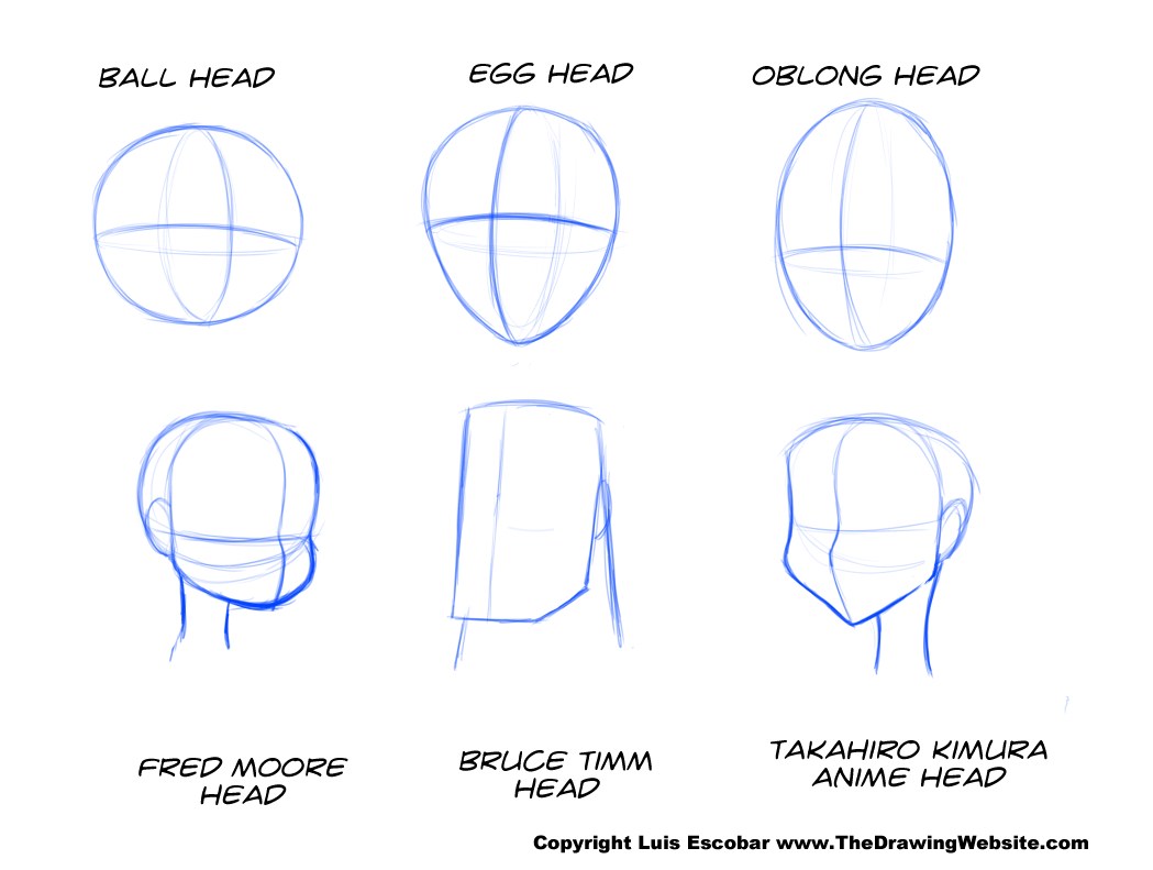 1049x791 Head Drawing Shapes The Drawing Website - Drawing With Shapes