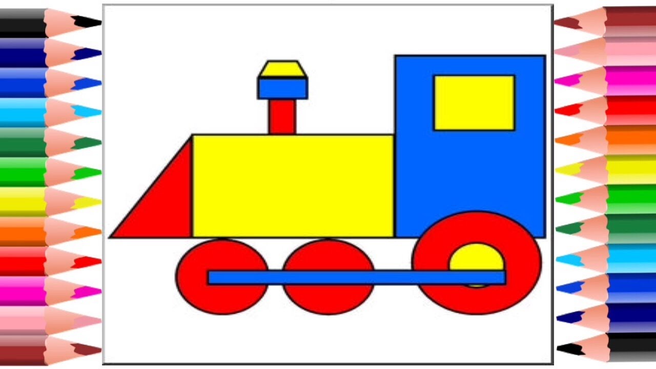 1280x720 How To Draw Trains With Shapes Step - Drawing With Shapes