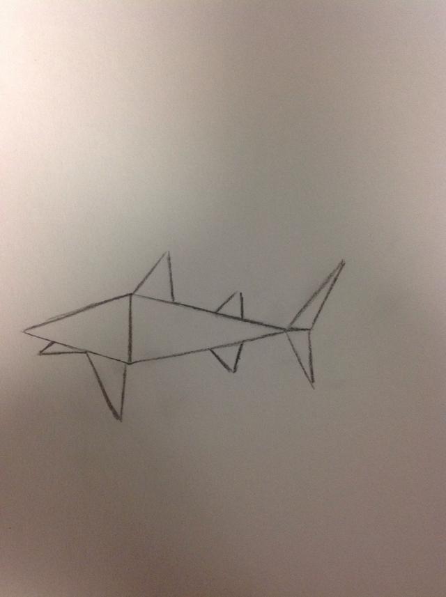640x857 How To Draw A Shark With Triangles - Drawing With Triangles
