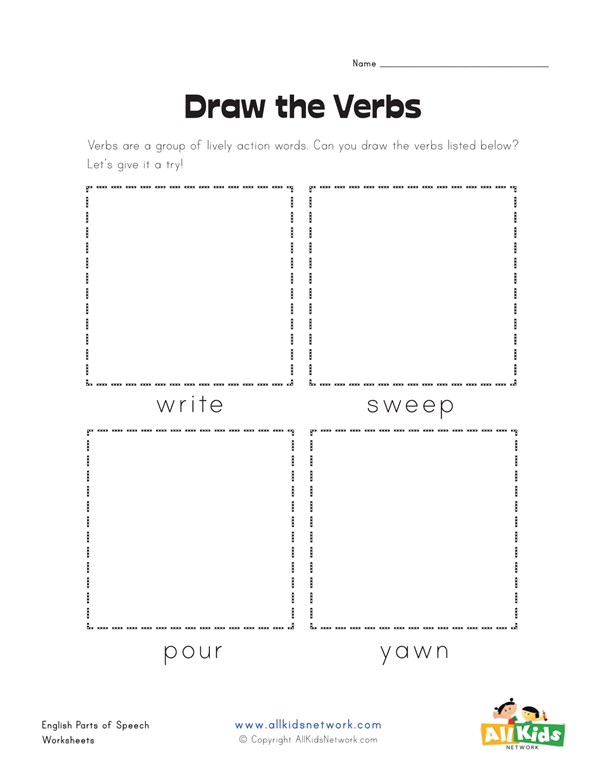 600x776 Draw The Verbs Worksheet All Kids Network - Drawing Worksheets