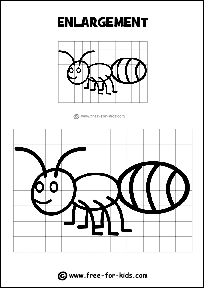 415x586 drawing grid enlargement worksheets for kids - Drawing Worksheets
