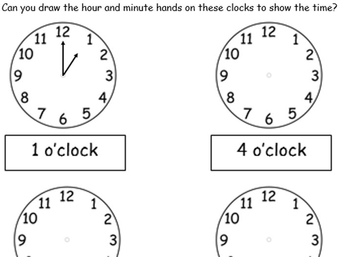 700x525 O'clock - Drawing Worksheets
