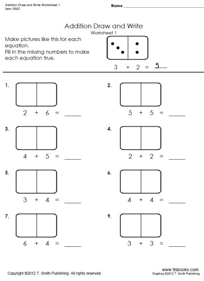419x575 Addition Draw And Write Worksheets - Drawing Worksheets