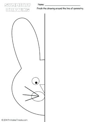 300x400 bunny symmetry drawing worksheet kids activities child support nm - Drawing Worksheets For Kids