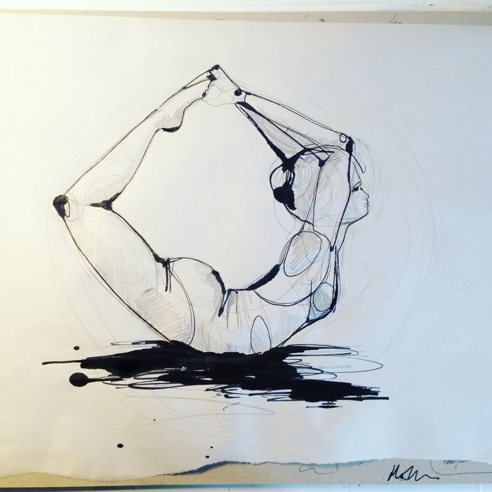 1000x1000 Yoga Diaries Drawing Design Illustration - Drawing Yoga