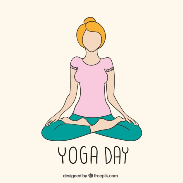 626x626 Yoga Day Drawing Vector Premium Download - Drawing Yoga