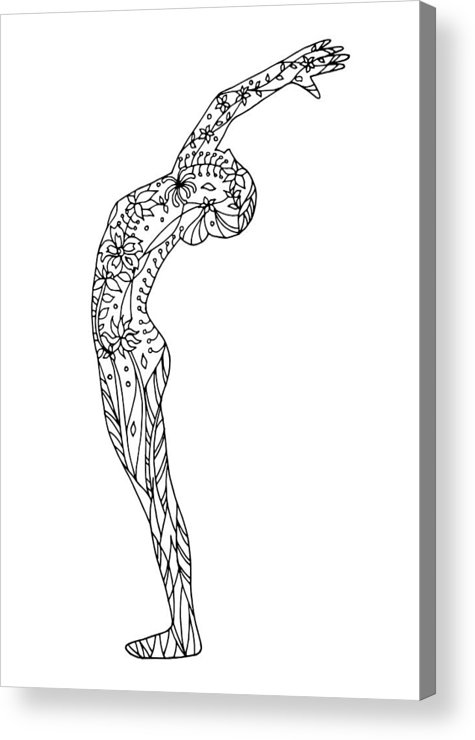 475x740 standing back bend yoga pose chakra vector flower floral drawing - Drawing Yoga