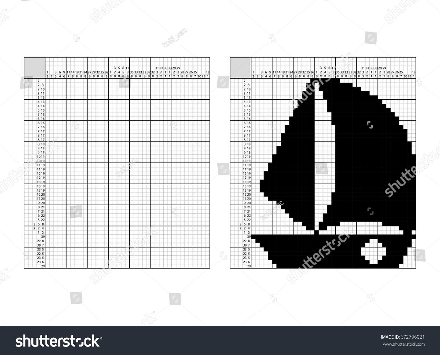 1500x1212 Stock Vector Black And White Japanese Crossword With Answer - Drawinging Crossword