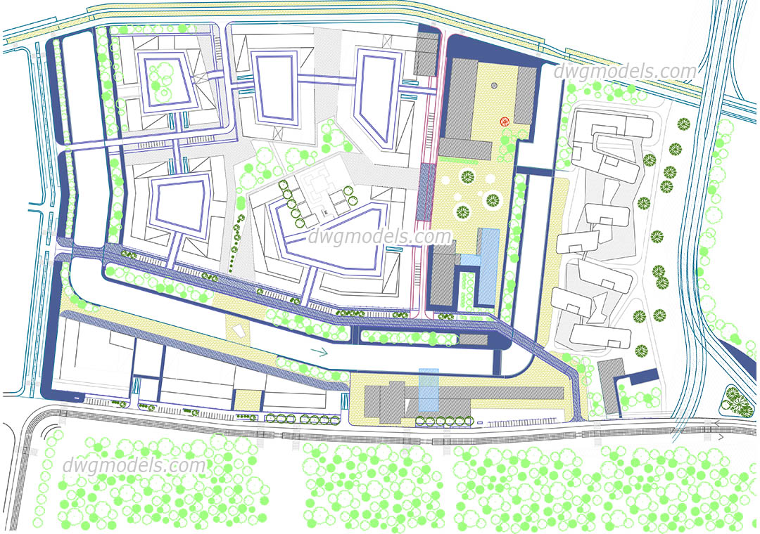 1080x760 urban planning design cad drawing, autocad file, dwg models free - Drawinging Urban