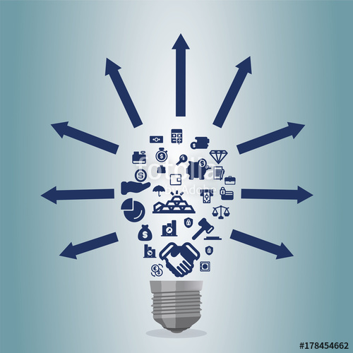 500x500 drawings of finance and creative thinking icons stock image - Drawings Finance