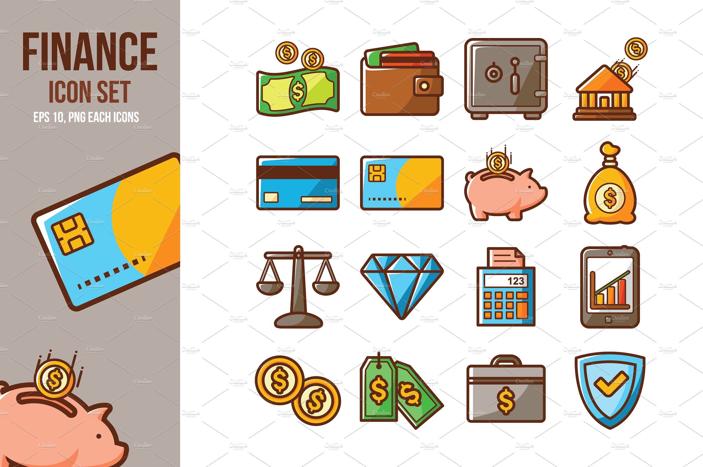 2417x1608 finance icon set - Drawings Finance