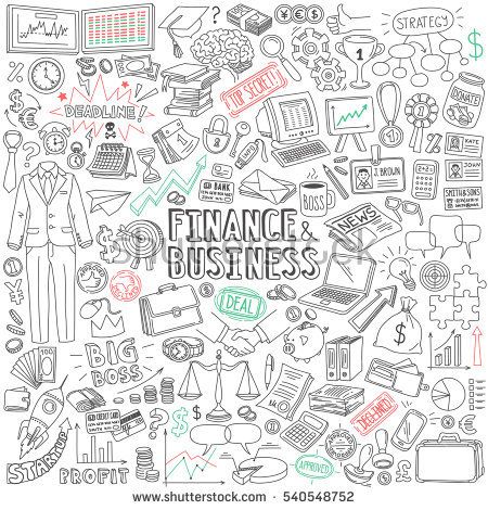450x470 finance and business vector drawings set isolated on white - Drawings Finance