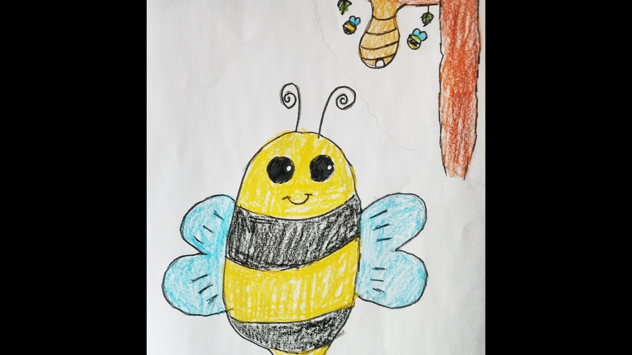 1280x720 Year Old Girl Teaching How To Draw Easy And Cute Honeybee - Drawings For 8 Year Olds