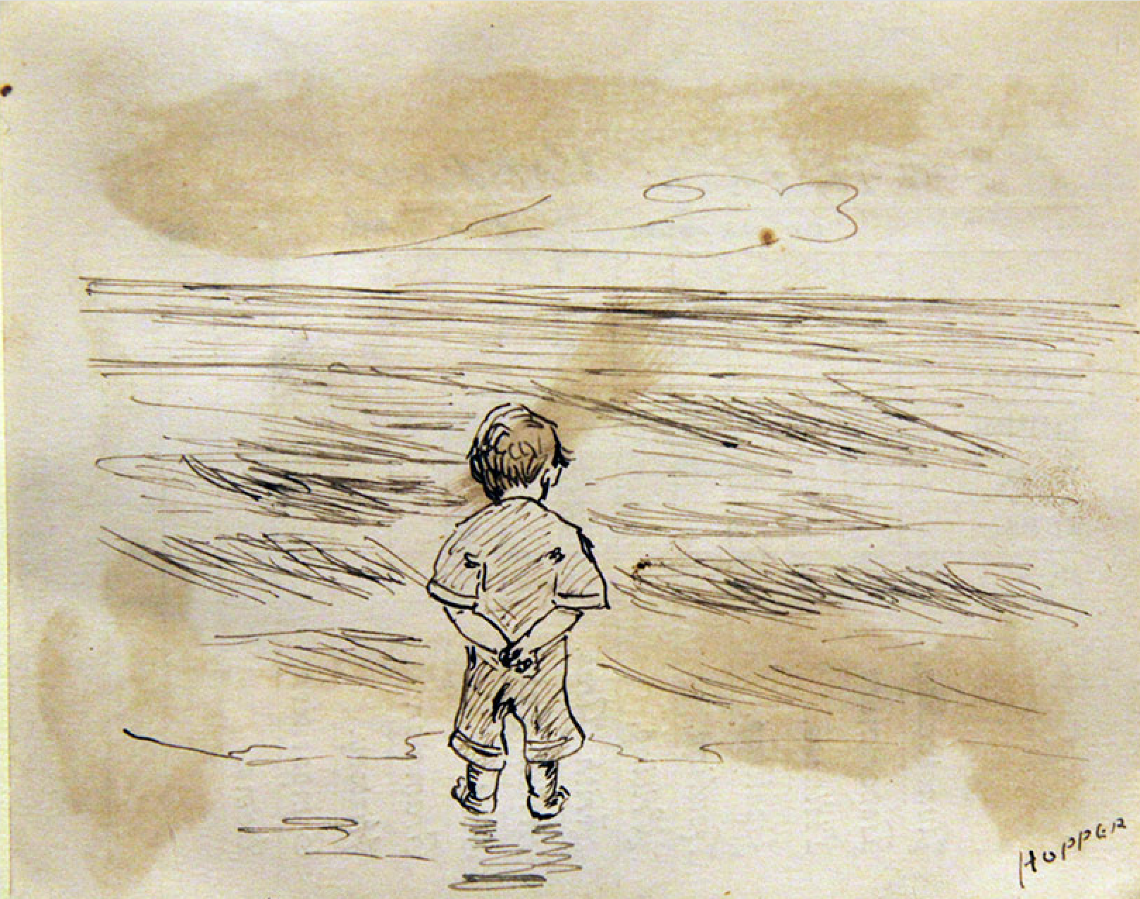 1618x1276 Year Old Edward Hopper Draws A Picture On The Back Of His - Drawings For 9 Year Olds