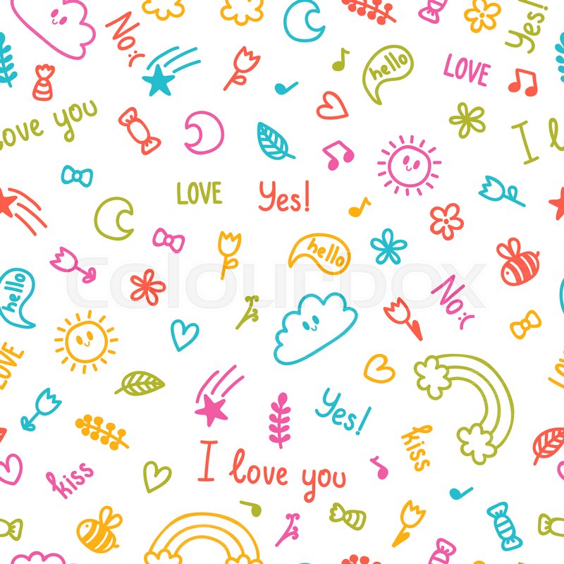 800x800 Background For Cute Little Kids Hand Stock Vector Colourbox - Drawings For Little Kids