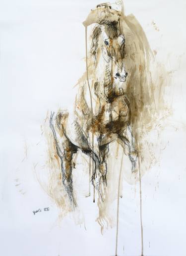 375x517 Original Horse Acrylic Drawings For Sale Saatchi Art - Drawings For Sale