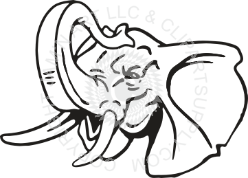 361x259 Elephant Head With Trunk Up - Drawings Of Elephants With Trunk Up