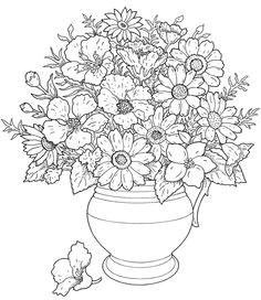 236x272 Drawing Of Flower Basket With Colour Troller Us - Drawings Of Flowers And Butterflies