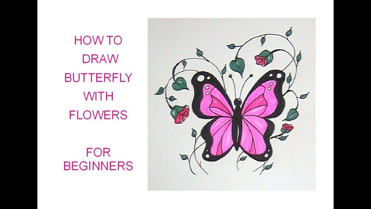 Download Drawings Of Flowers And Butterflies at PaintingValley.com ...