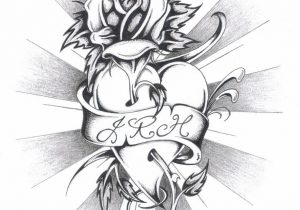 300x210 Heart And Rose Sketches Rose Heart Sketch Heart And Roses Tattoo - Drawings Of Hearts And Roses