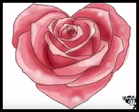 200x162 How To Draw Hearts With Roses Vines With Easy Step - Drawings Of Hearts And Roses