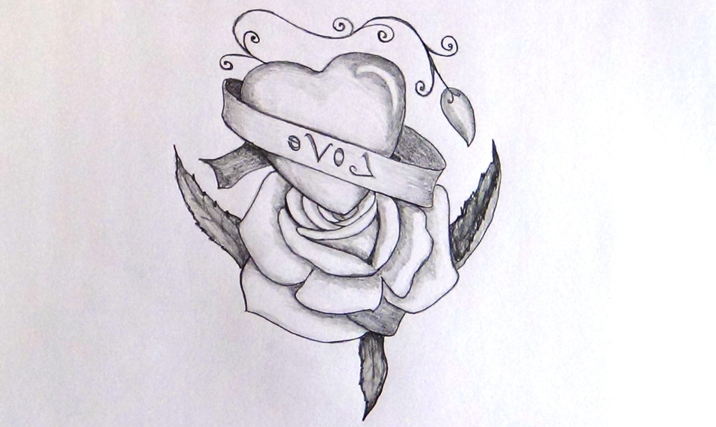 Pictures Of Hearts And Roses To Draw - Drawings Of Hearts And Roses. 