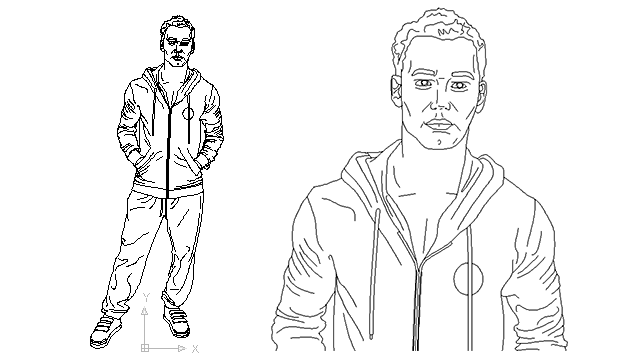 640x360 Autocad Drawing Male Athlete In Jogging Sports Running Dwg Dxf - Drawings Of Men