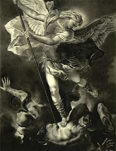 230x300 St Michael Vanquishing The Devil Drawing - Drawings Of St Michael The Archangel