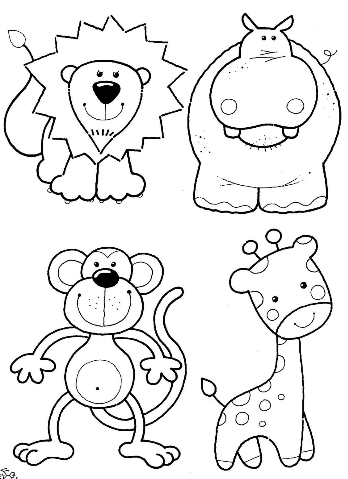 1455x2000 Animal Shapes Printable - Drawings To Color
