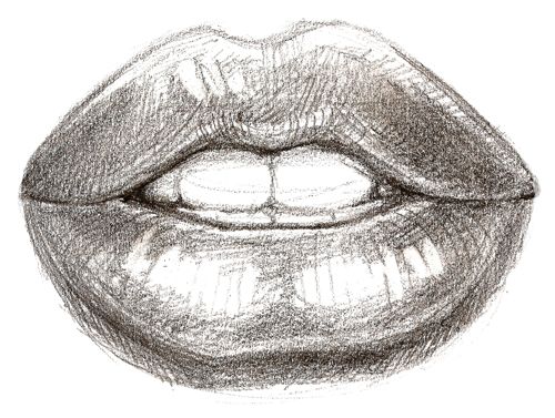 500x377 How To Draw Lips Step - Drawings To Draw