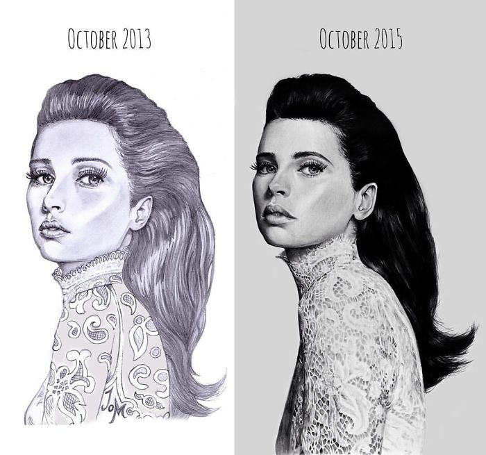 700x655 Before After Drawings Show Artist's Progress - Drawings To Draw