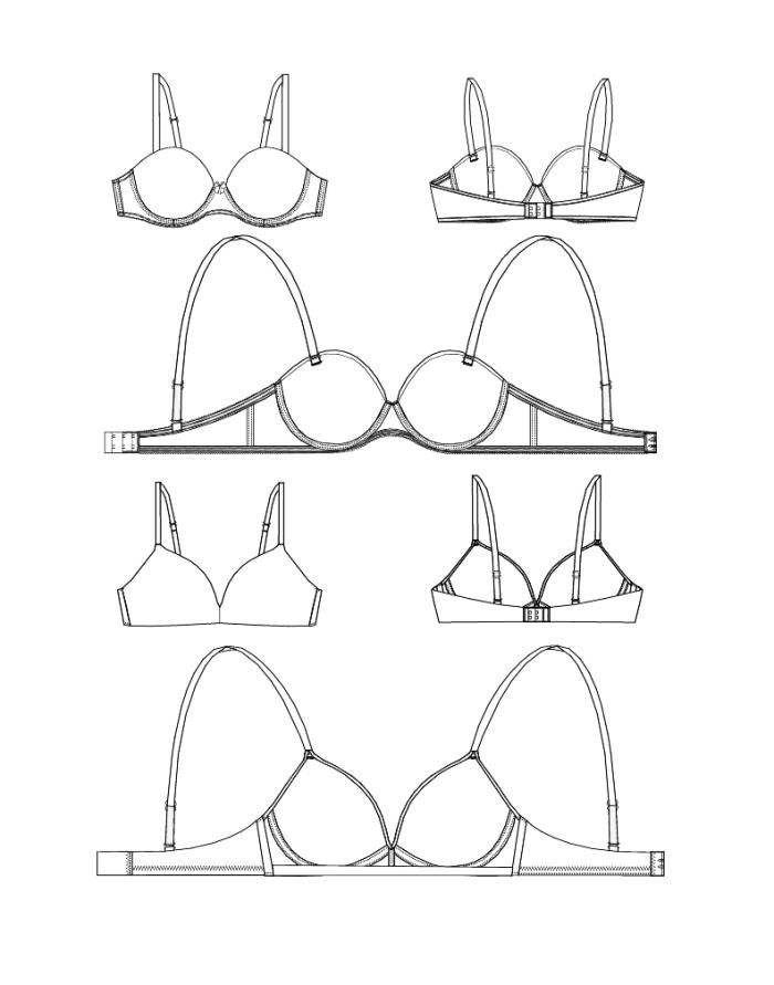 700x891 Technical Flat Of Underwear - Drawings Underwear