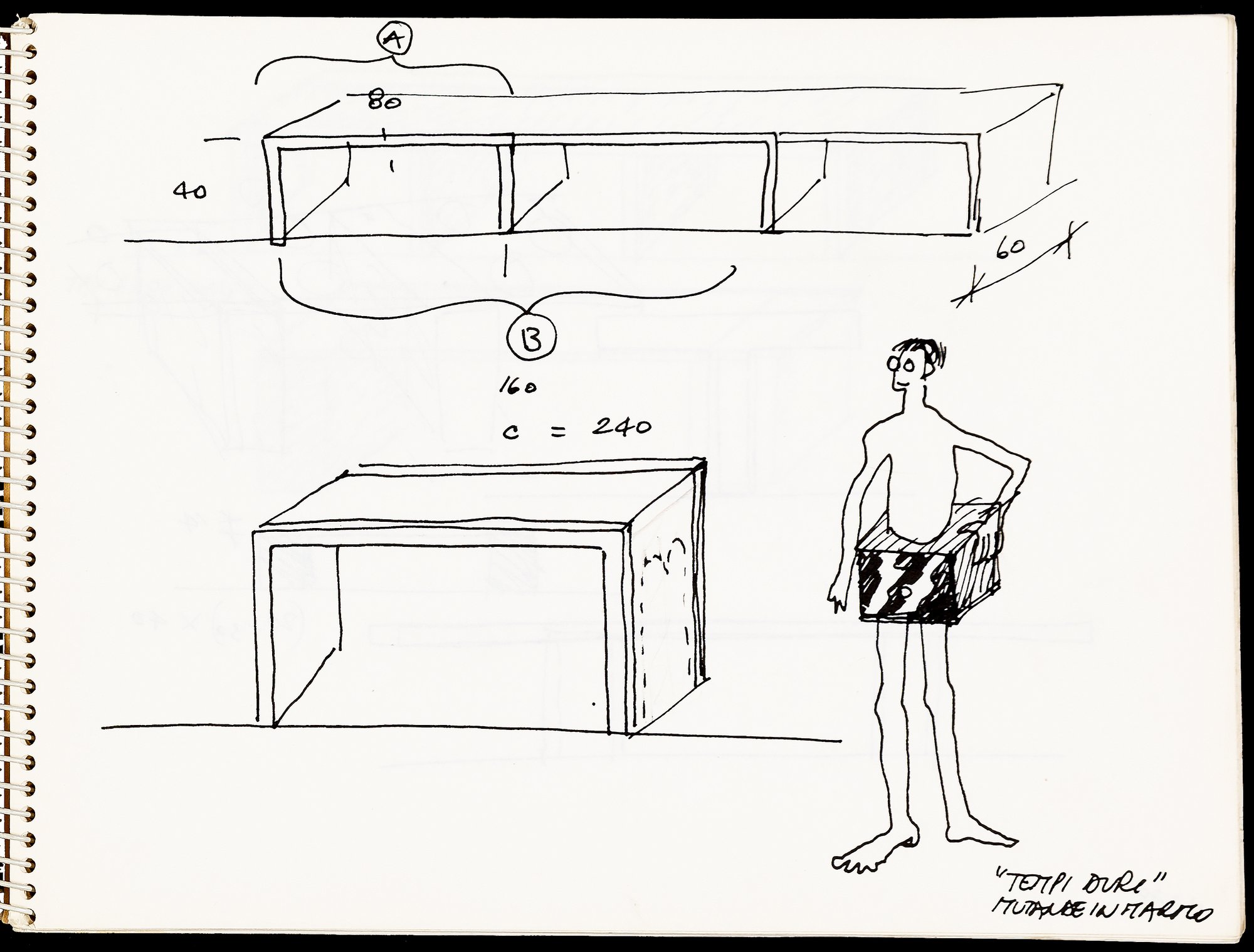 2000x1518 Adolfo Natalini, Marble Underpants, Sketchbook - Drawings Underwear