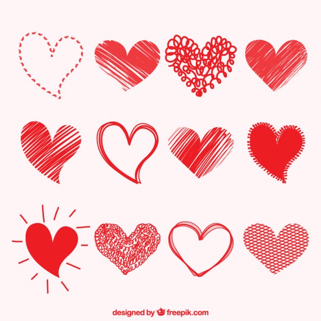626x626 Drawings Of Hearts Collection Vector Free Download - Drawings With Hearts