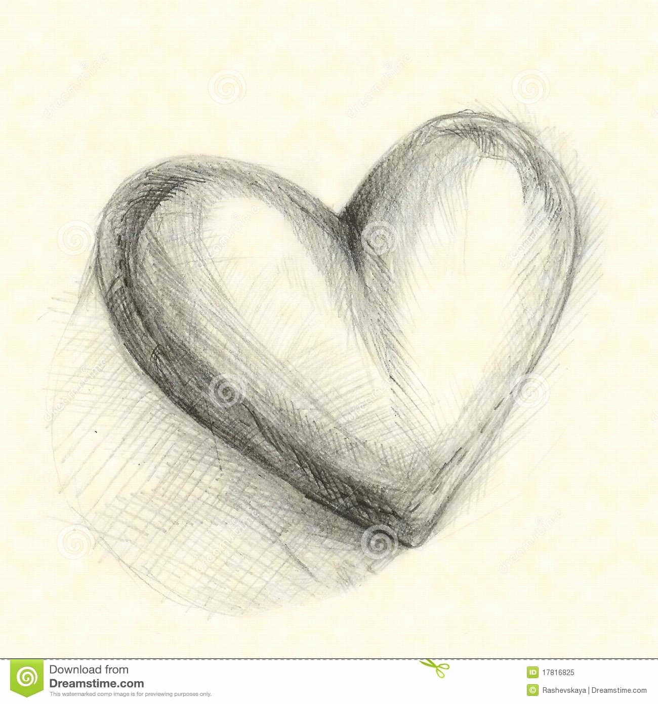 Нарисовать сердце карандашом