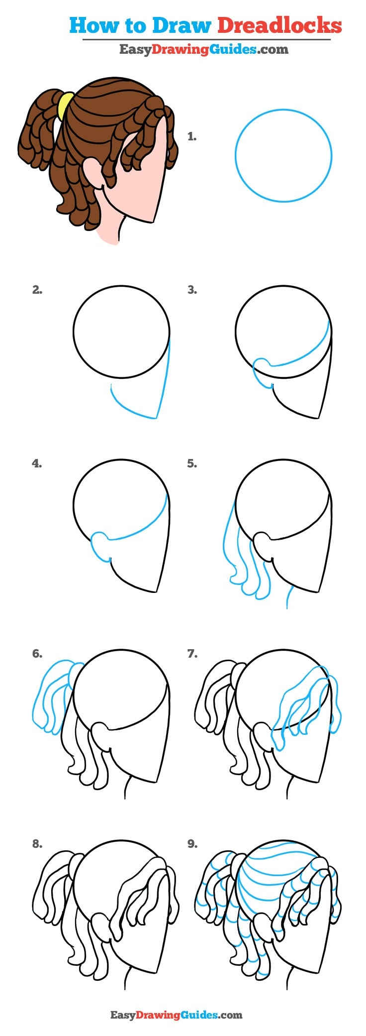 736x2081 how to draw really easy drawing tutorial - Dreadlocks Drawing