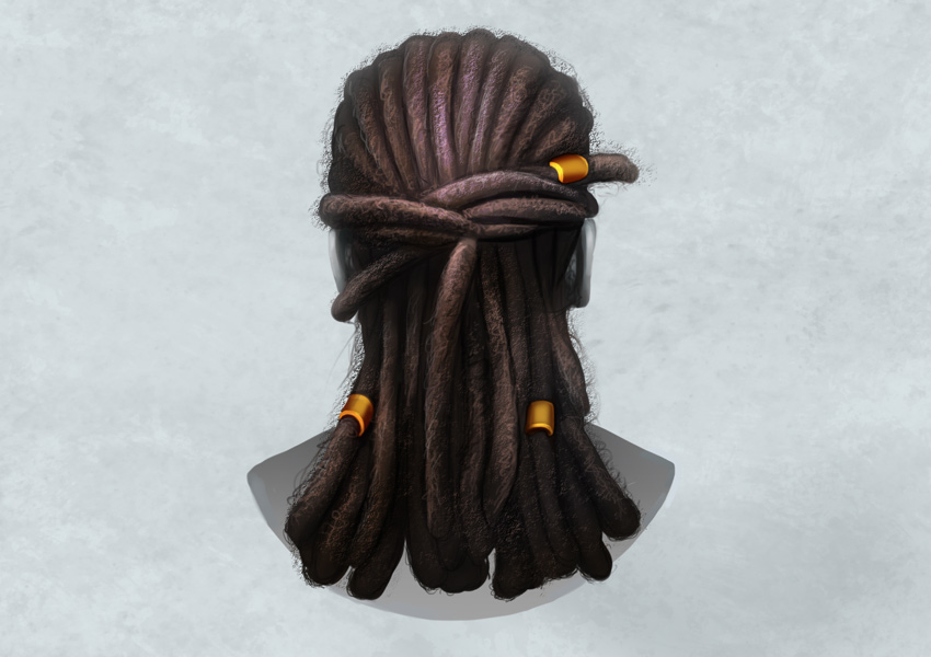 850x600 how to paint realistic hair in adobe photoshop braids and dreadlocks - Dreadlocks Drawing
