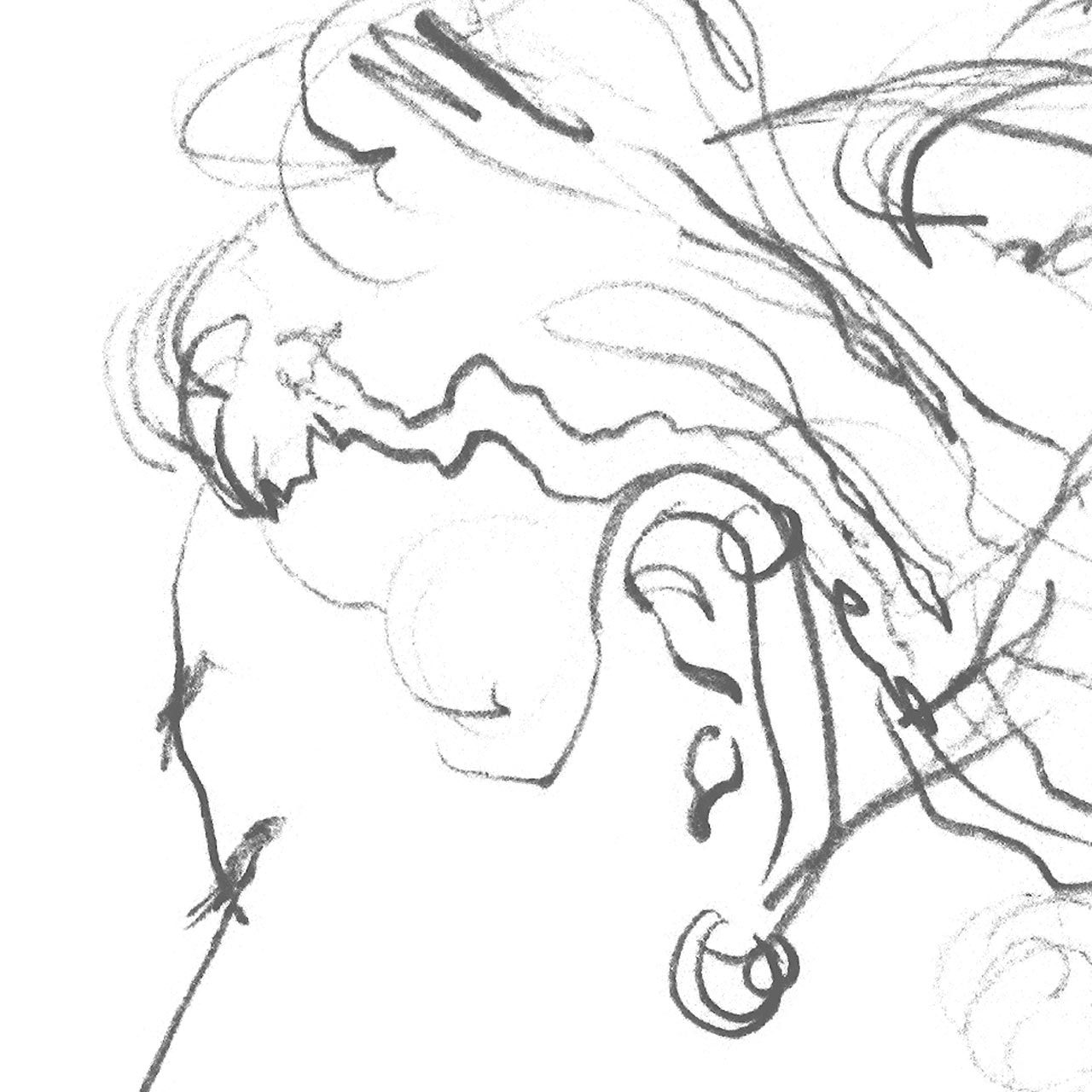 1280x1280 the printed home 'dreadlocks' drawing, hand drawn art print - Dreadlocks Drawing