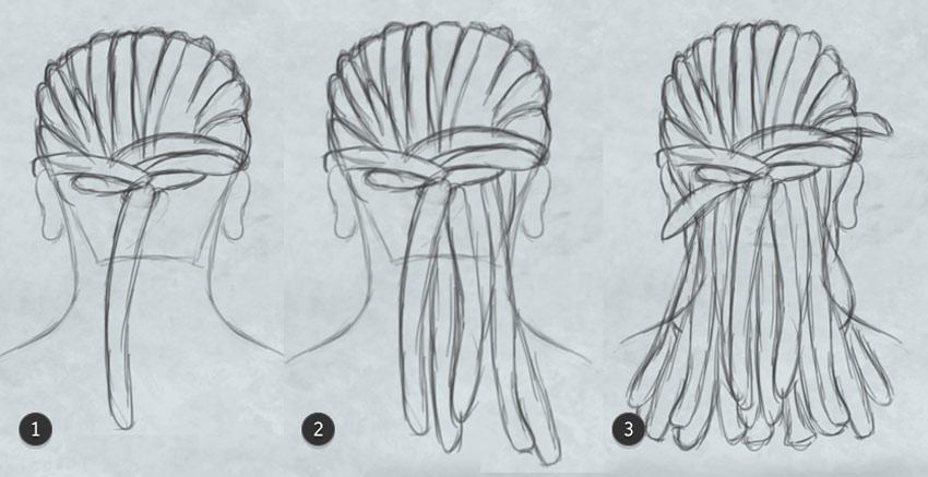 850x437 How To Paint Realistic Hair In Adobe Photoshop Braids And Dreadlocks - Dreads Drawing