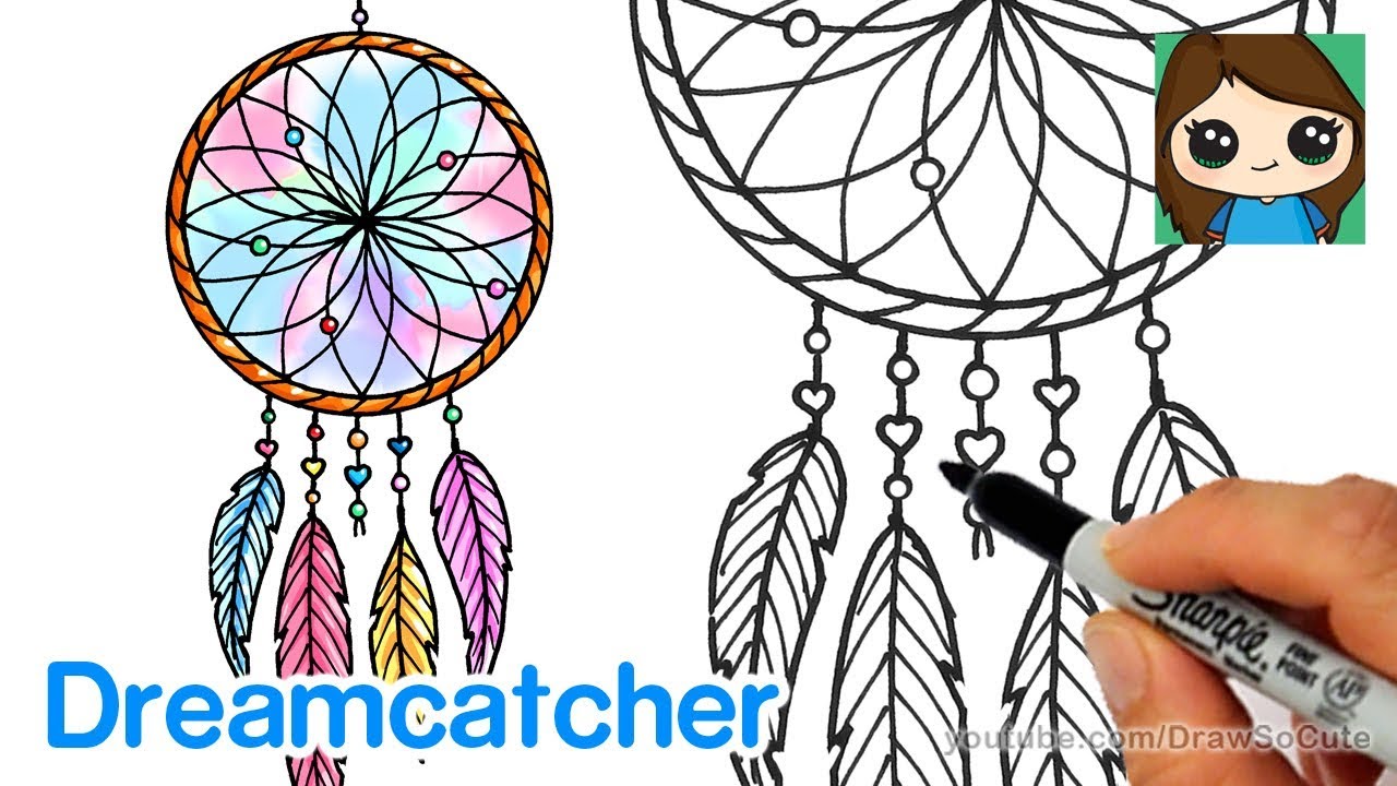 1280x720 how to draw a dream catcher easy - Dream Catcher Drawing