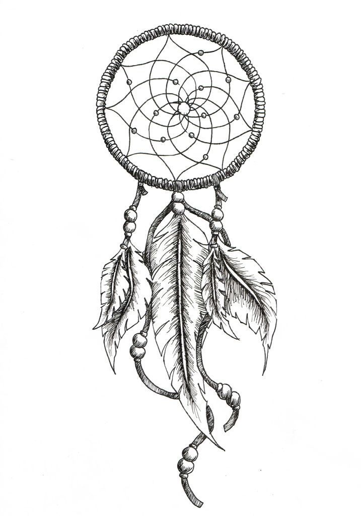 717x1023 mysterious dream catcher tattoos design tattoo ideas - Dream Catcher Drawing