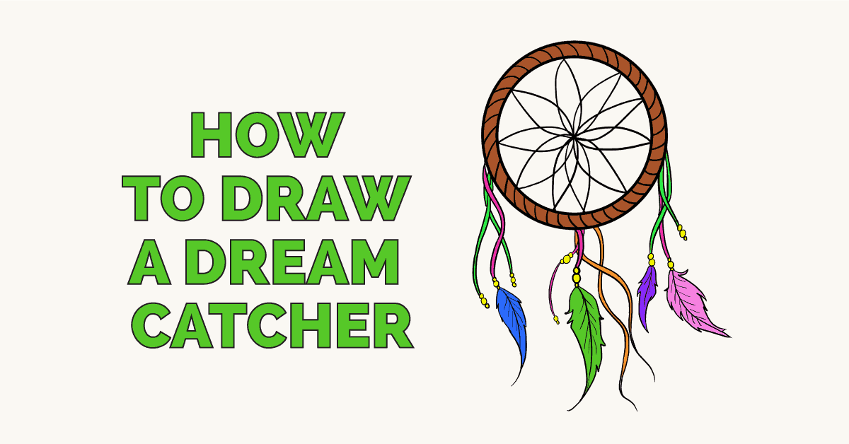 1200x628 how to draw a dream catcher - Dream Catcher Drawing Easy