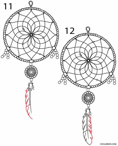 500x614 How To Draw A Dreamcatcher - Dream Catcher Drawing Easy